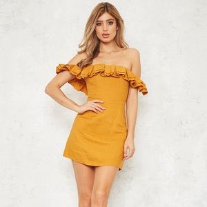 Yellow mini dress